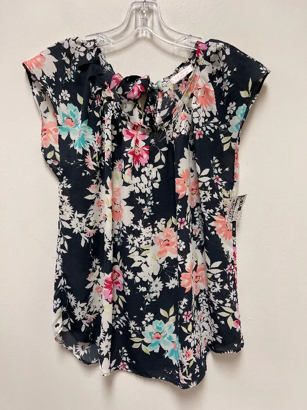 Top Short Sleeve By Lc Lauren Conrad In Floral Print, Size: M