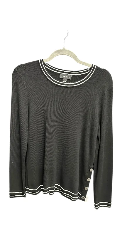 Top Long Sleeve By Investments In Black & White, Size: S