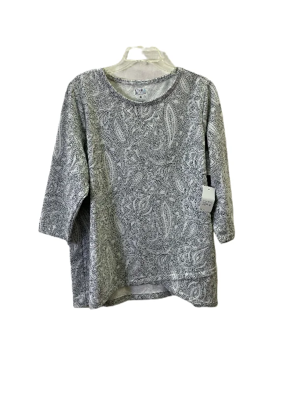 Top Long Sleeve Basic By Croft And Barrow In Grey, Size: 1x