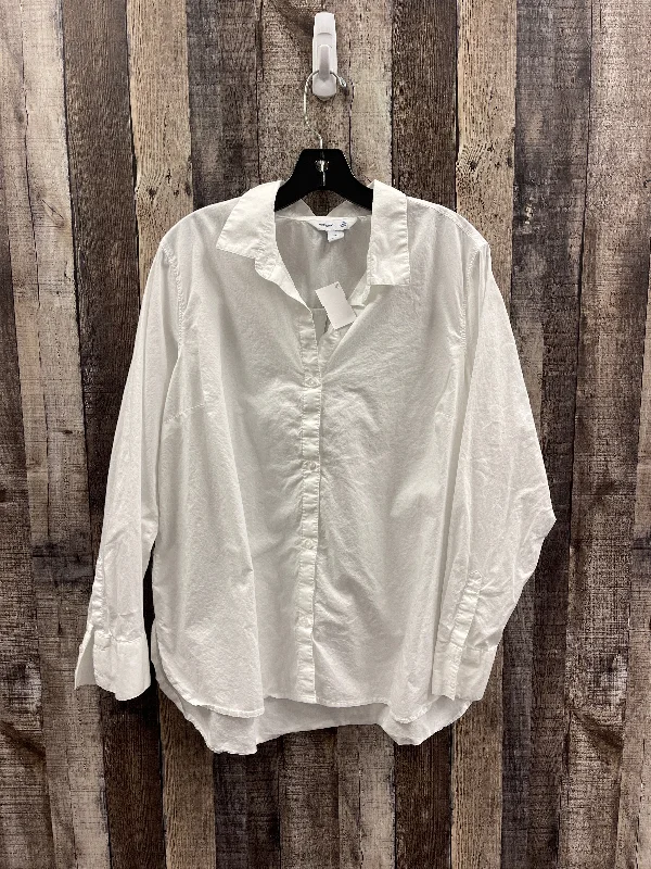 Top Long Sleeve By Old Navy In White, Size: Xl