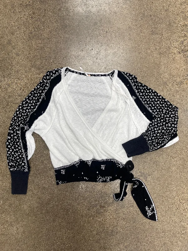 Top Ls By Free People In Black & White, Size:Xs