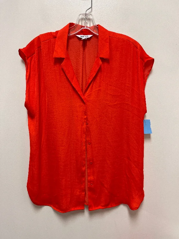 Top Short Sleeve By Nine West In Orange, Size: M