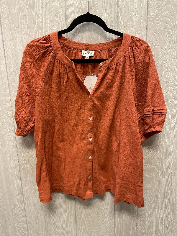 Top Short Sleeve By Wonderly In Orange, Size: M