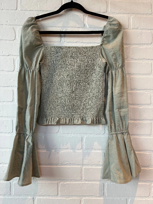 Top Long Sleeve By Sage In Green, Size: L