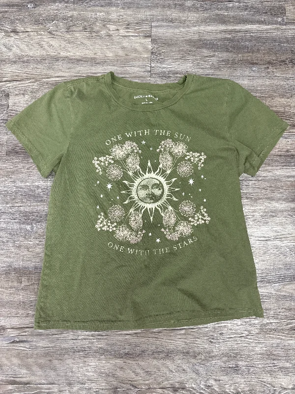 Top Short Sleeve By Lucky Brand In Green, Size: L