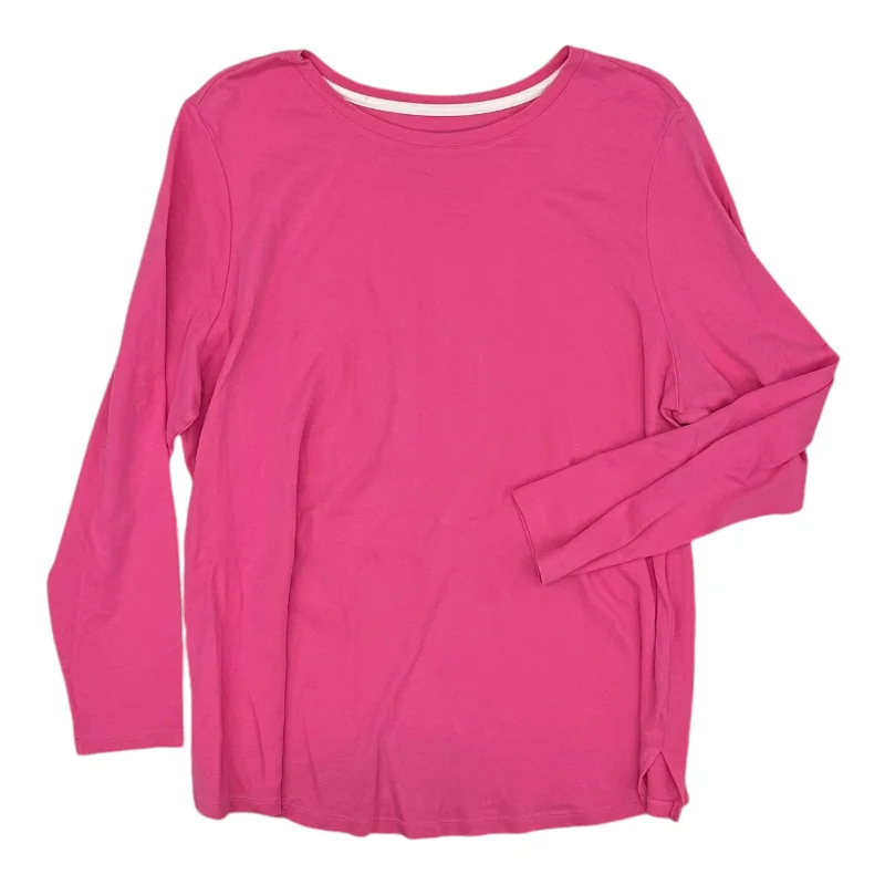 Top Ls Basic By Isaac Mizrahi Live Qvc In Pink, Size:1X