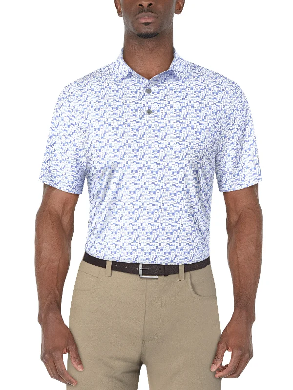 Men's Golf Ball Geo Printed Polo