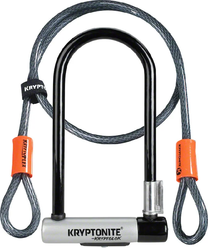 Kryptonite KryptoLok U-Lock - 4 x 9", Keyed, Black, Includes 4' cable and bracket