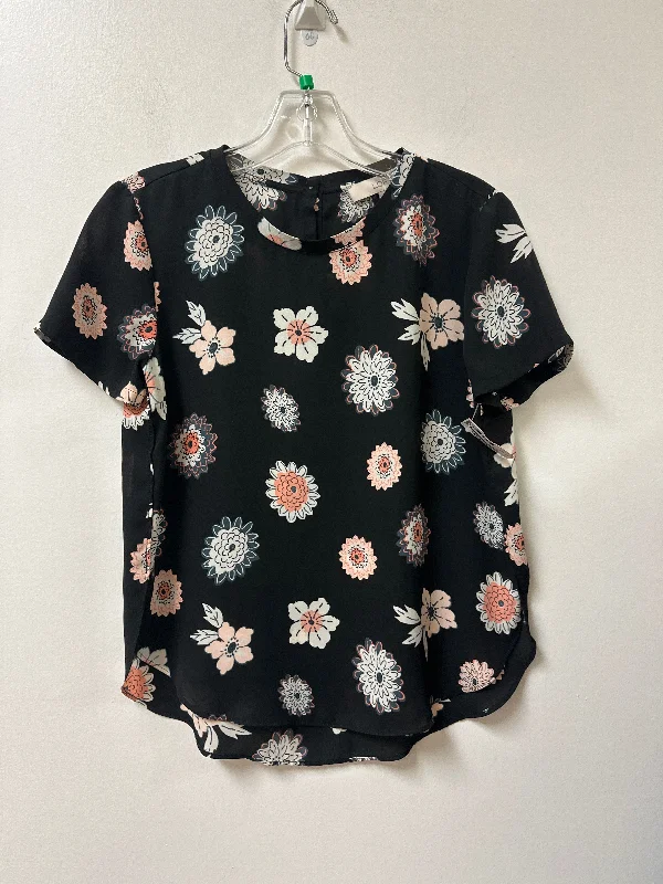 Top Short Sleeve By Loft In Floral Print, Size: Xsp