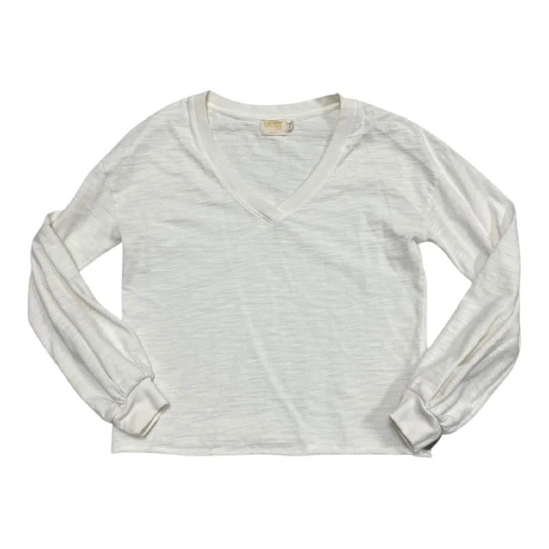 Top Long Sleeve By Nation In Cream, Size: Xs