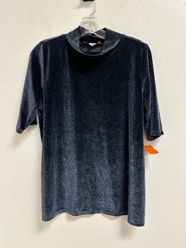 Top Short Sleeve By Loft In Navy, Size: S