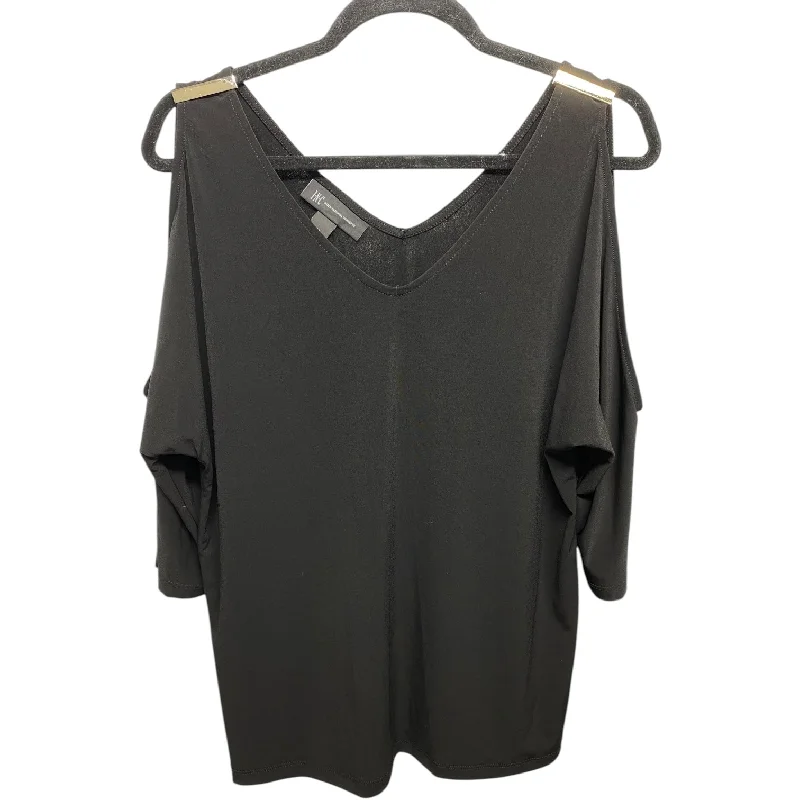 Top 3/4 Sleeve By International Concepts In Black, Size: M