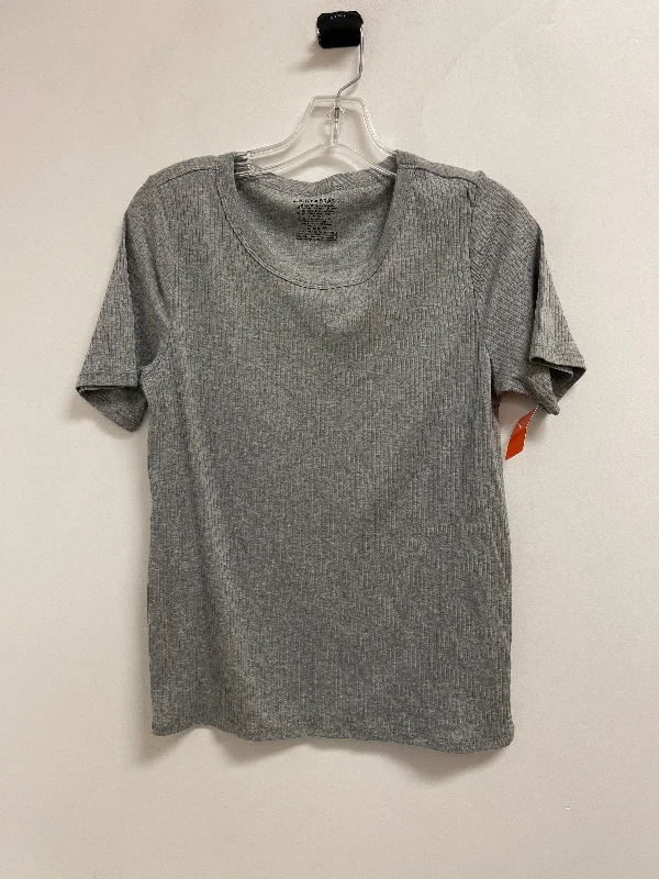 Top Short Sleeve By Lucky Brand In Grey, Size: L