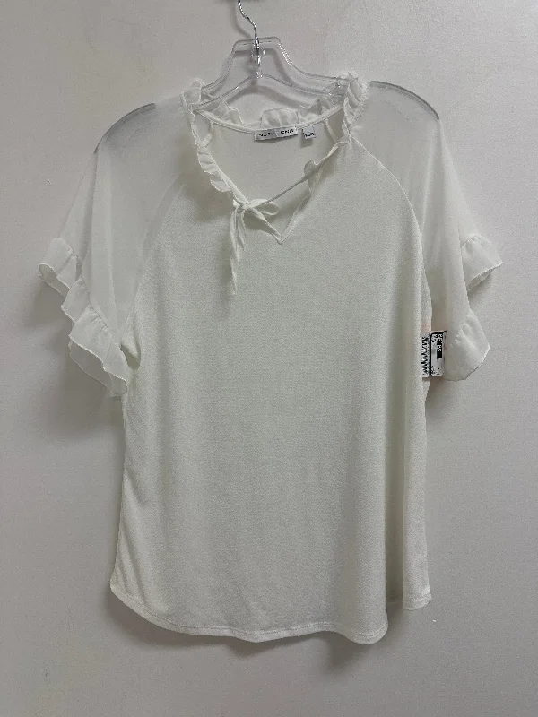 Top Short Sleeve By Notations In White, Size: L