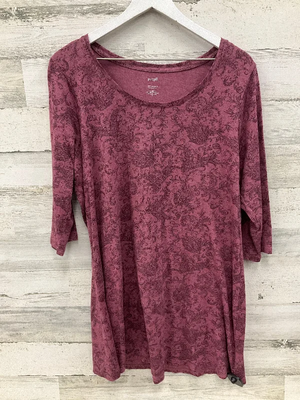 Tunic 3/4 Sleeve By Pure Jill In Pink, Size: L