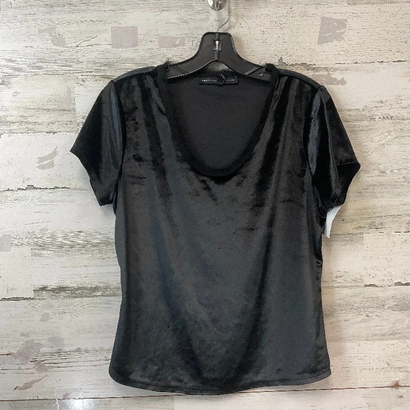 Top Short Sleeve By White House Black Market In Black, Size: M