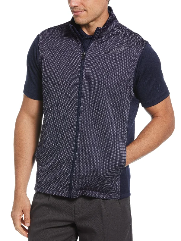 Men's Micro Jacquard Full Zip Golf Vest