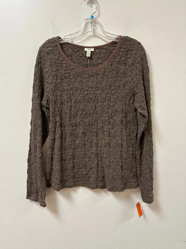 Top Long Sleeve By J. Jill In Brown, Size: L