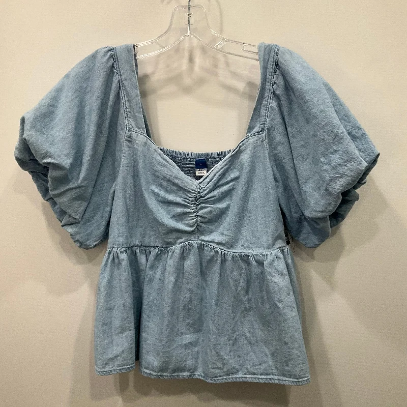 Top Short Sleeve By Old Navy In Blue, Size: L