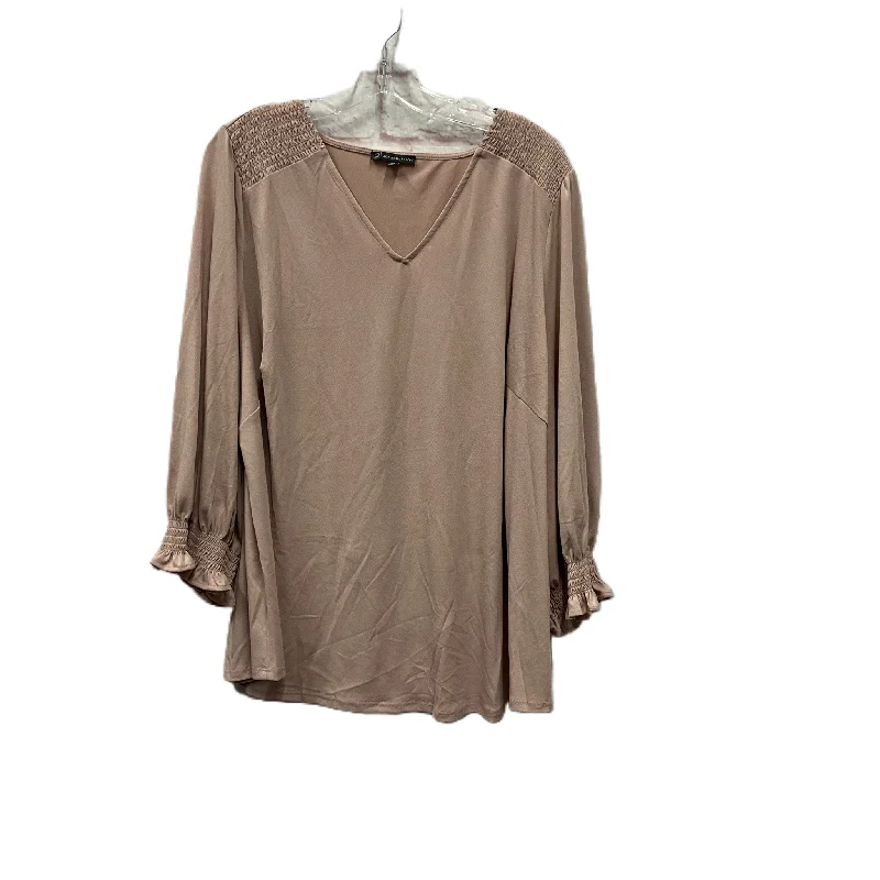 Top Long Sleeve By Adrianna Papell In Pink, Size: 2x