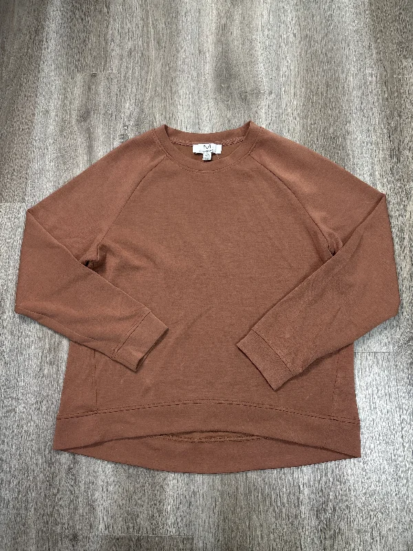 Top Long Sleeve By Cmc In Brown, Size: M