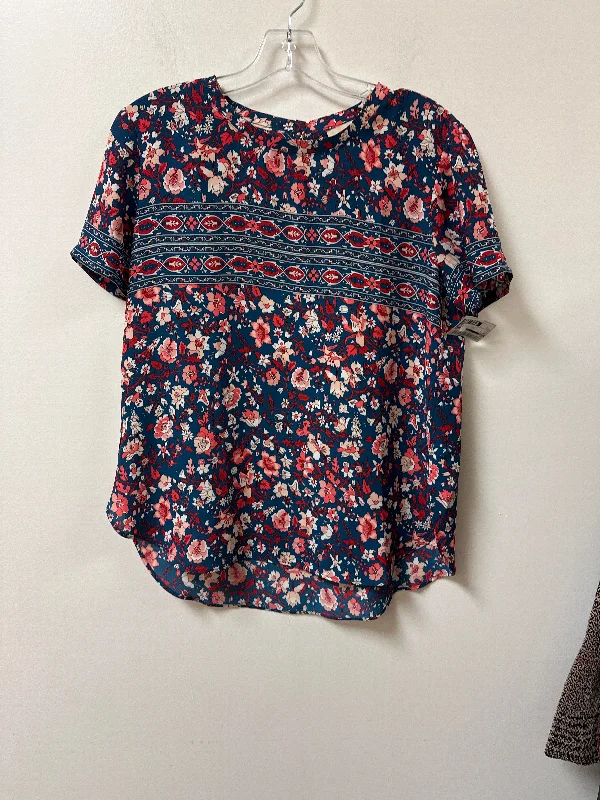 Top Short Sleeve By Loft In Blue, Size: S