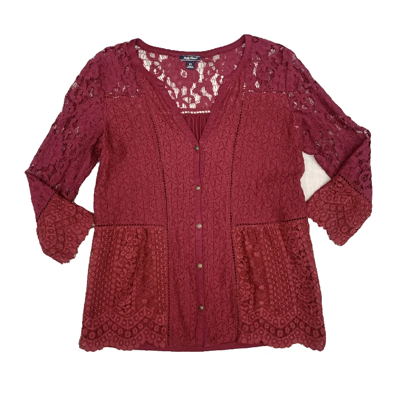 Top Long Sleeve By Lucky Brand In Red, Size: Xs