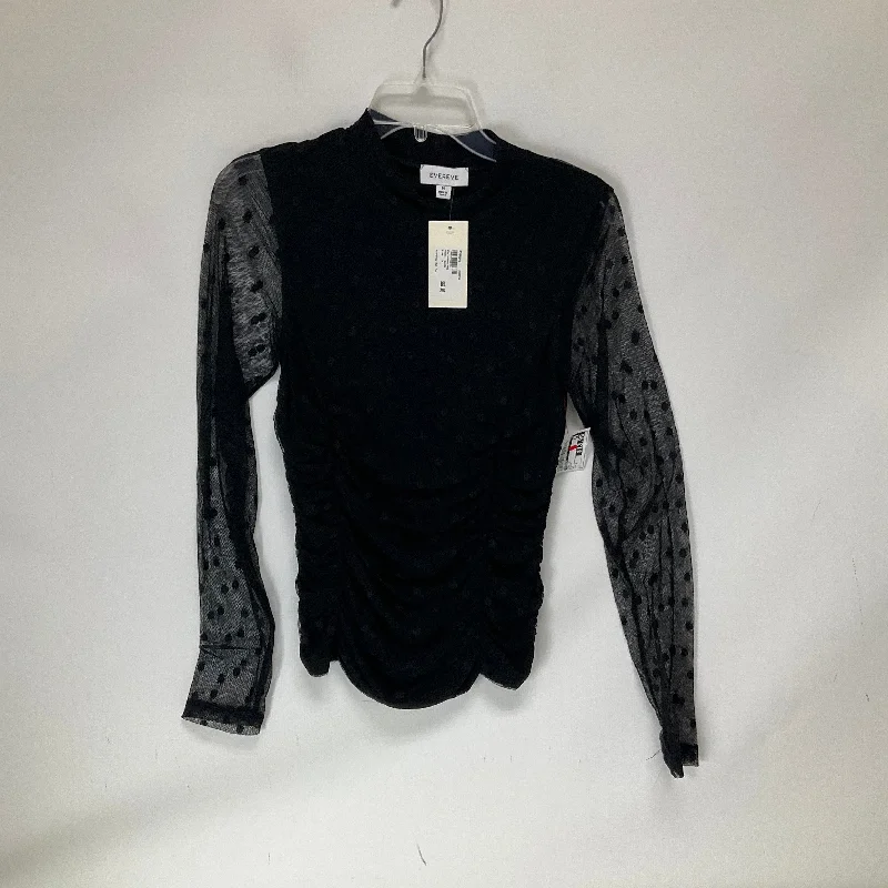 Top Long Sleeve By Evereve In Black, Size: M