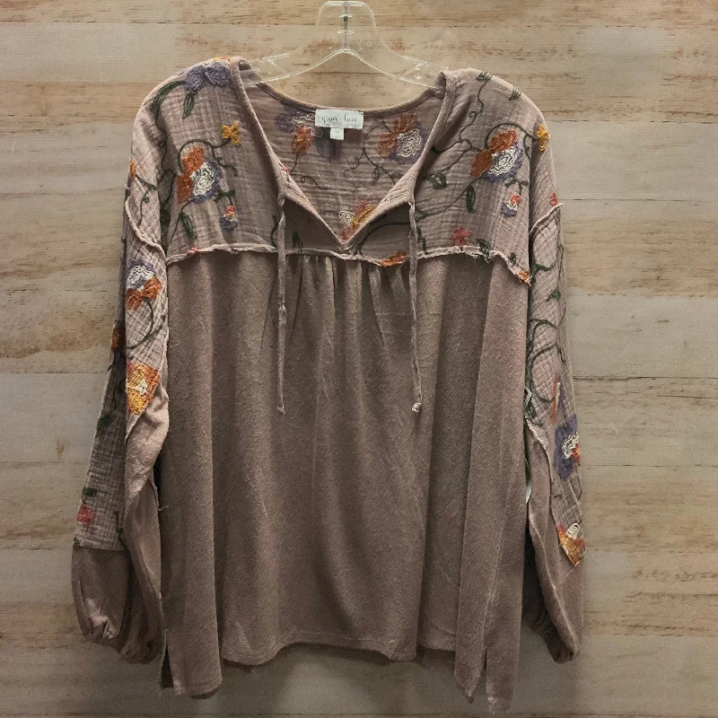 Top Long Sleeve By Clothes Mentor In Floral Print, Size: M