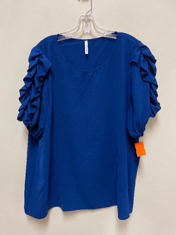 Top Short Sleeve By Mittoshop In Blue, Size: M