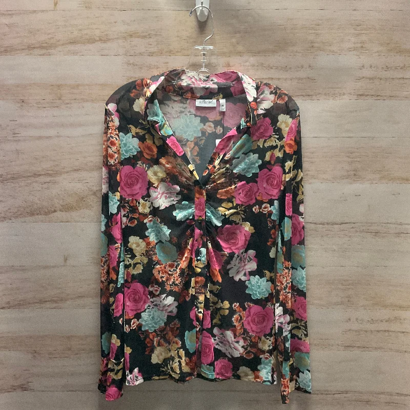 Top Long Sleeve By Clothes Mentor In Floral Print, Size: M