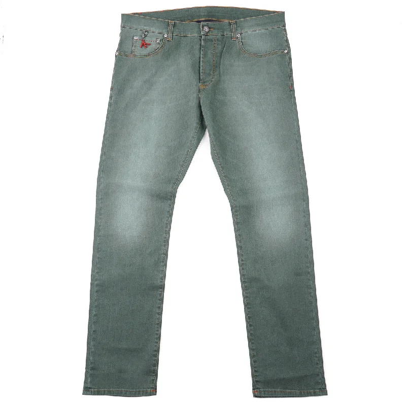 Isaia Slim-Fit Vintage Wash Denim Jeans