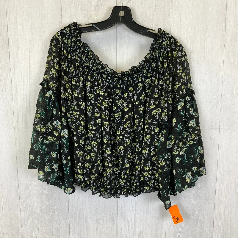 Top 3/4 Sleeve By Free People In Floral Print, Size:S