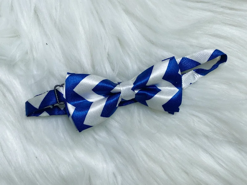 Boys Blue Chevron Bow Tie