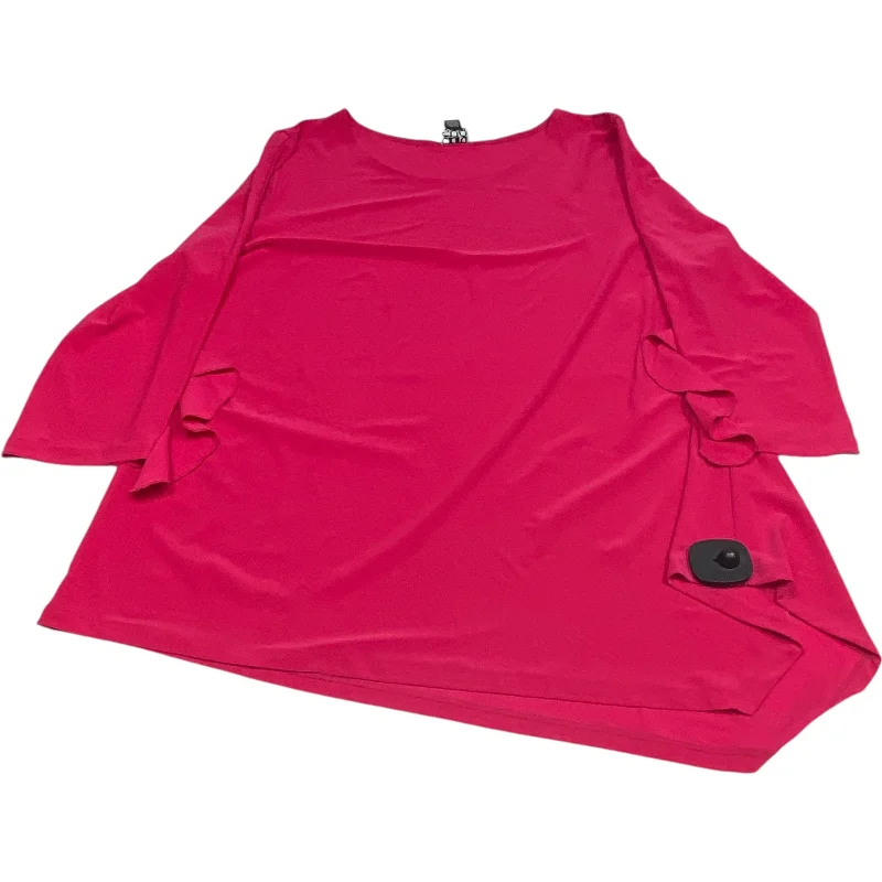 Top Long Sleeve By Clara Sun Woo In Pink, Size: 1x