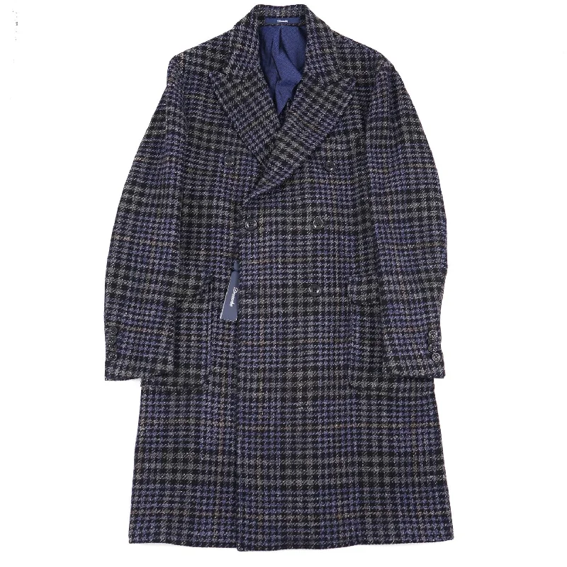 Drumohr Layered Plaid Wool Overcoat