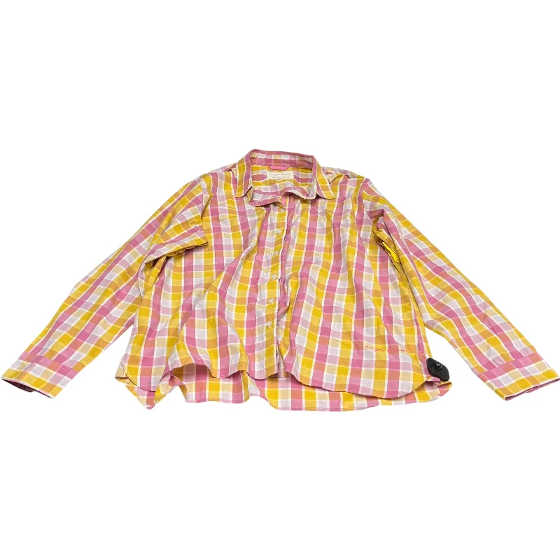 Top Long Sleeve By Evys Tree In Pink & Yellow, Size: 2x