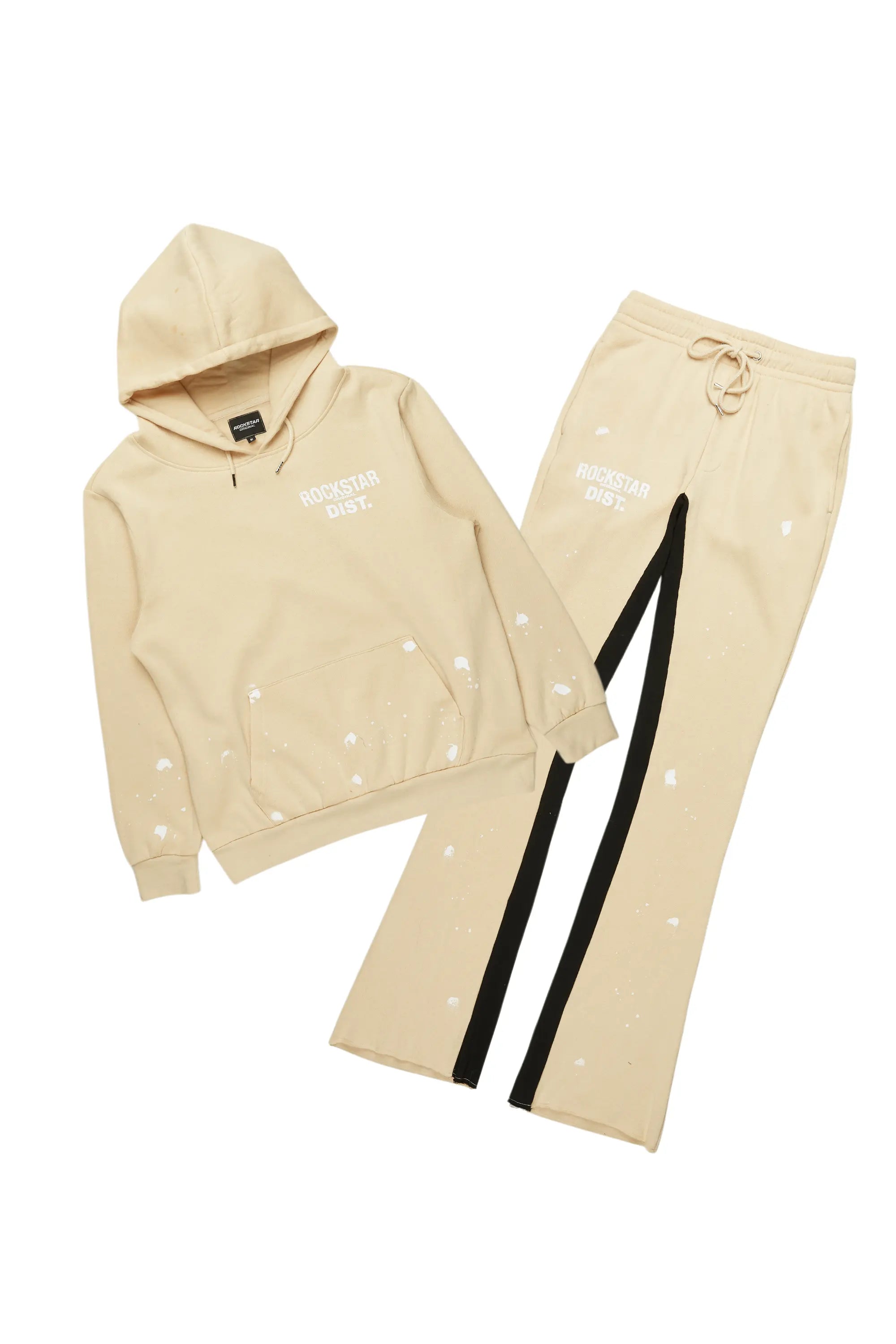 Raffer Beige Hoodie Baggy Fit Pant Track Set