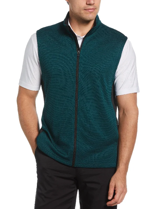 Men's Micro Jacquard Full Zip Golf Vest