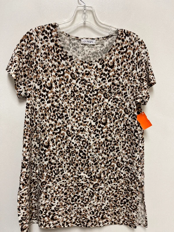 Top Short Sleeve By Calvin Klein In Brown, Size: S