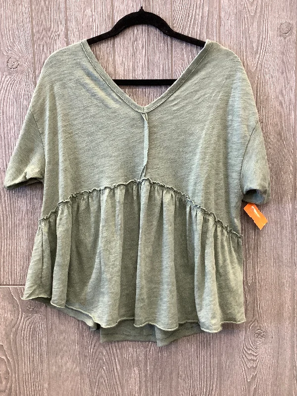 Top Short Sleeve By American Eagle In Green, Size: L