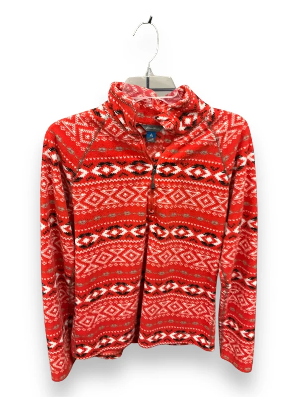 Top Long Sleeve By Eddie Bauer In Red & White, Size: M