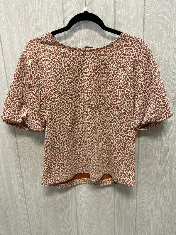 Top Short Sleeve By Loft In Orange, Size: Mp