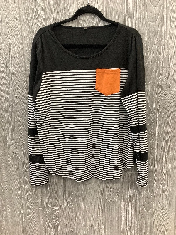 Top Long Sleeve By Clothes Mentor In Striped Pattern, Size: 1x