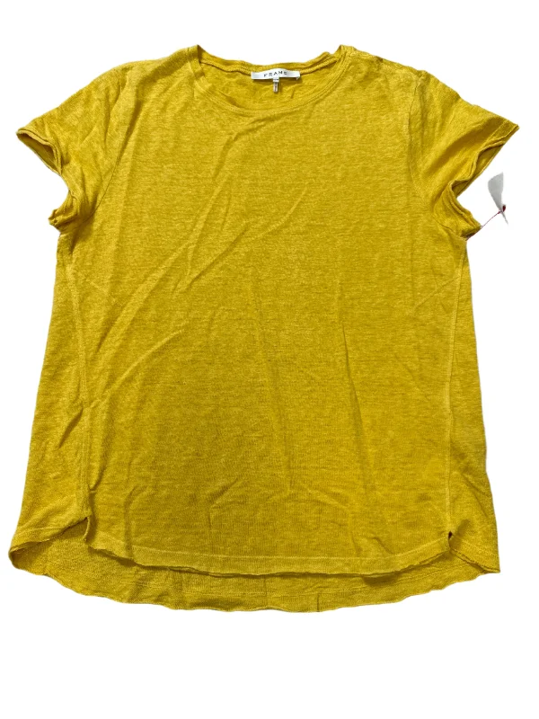 Top Short Sleeve Basic By Frame In Yellow, Size: M