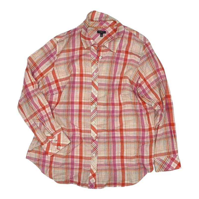 Top Ls By Talbots In Orange & Pink, Size:1X