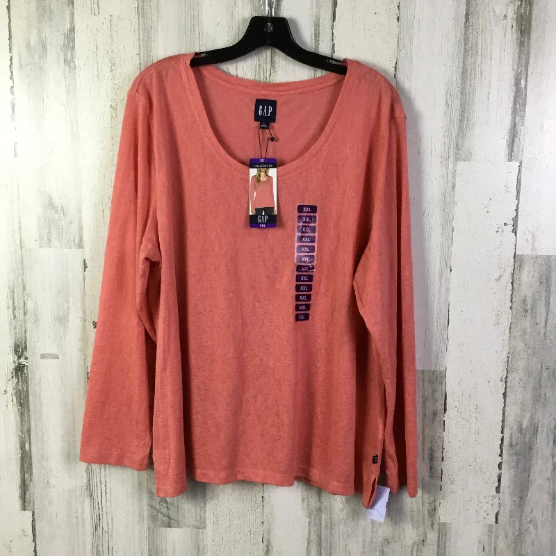 Top Long Sleeve Basic By Gap In Coral, Size: Xxl