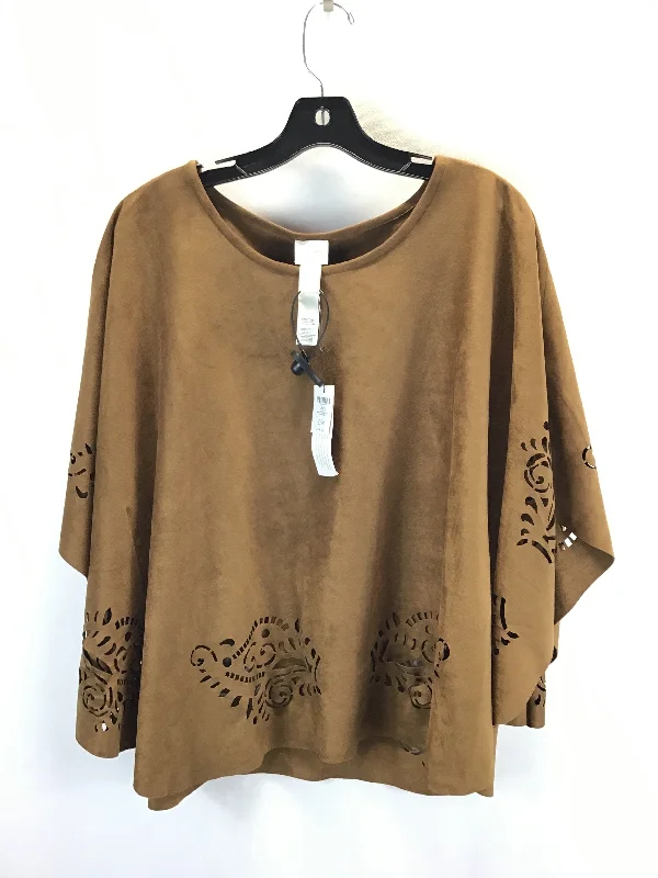 Top Short Sleeve By Chicos In Tan, Size: M