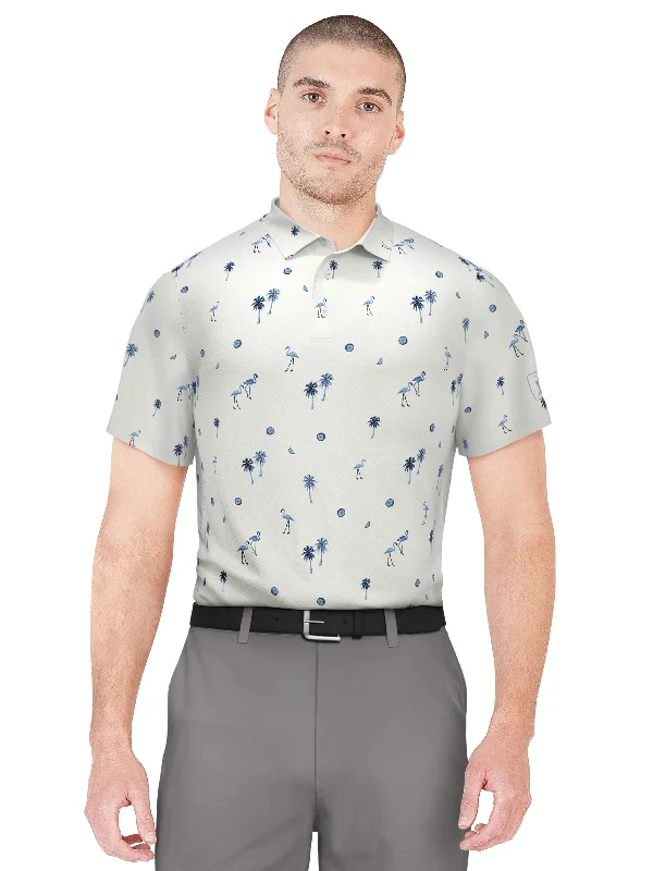 Men's Flamingo Print Golf Polo