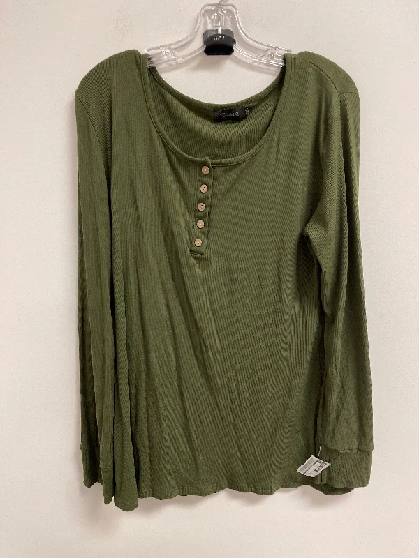 Top Long Sleeve By Clothes Mentor In Green, Size: 2x